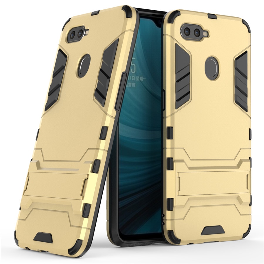 Case OPPO A7 / A5s / AX5s #เคสฝาหลังพลาสติก ไฮบริด TPU + Kickstand