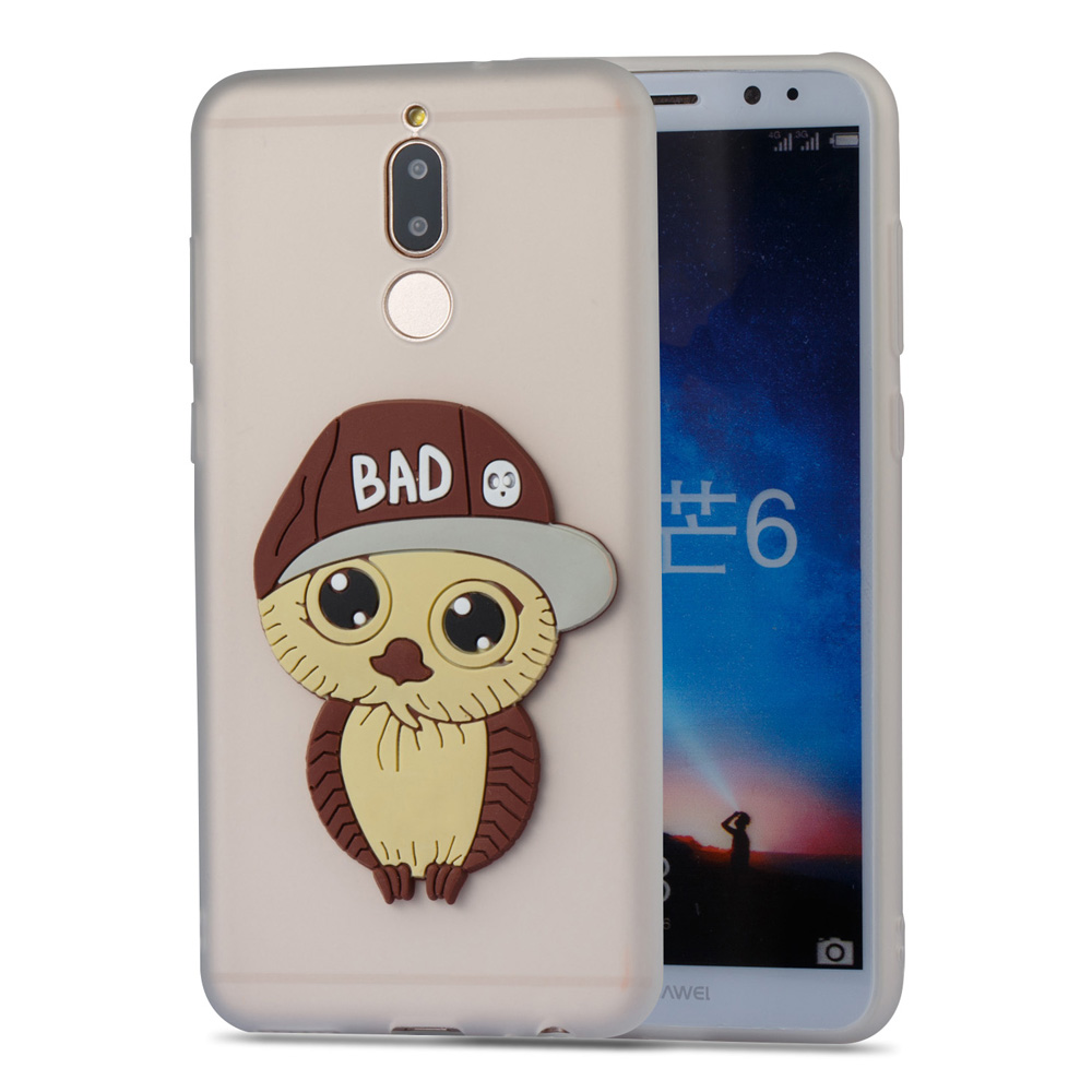 Case Huawei Nova 2i #เคสฝาหลังนิ่มลายนกฮูกใส่หมวก 3D น่ารัก Cute 3D Owl with Cap Pattern Gel