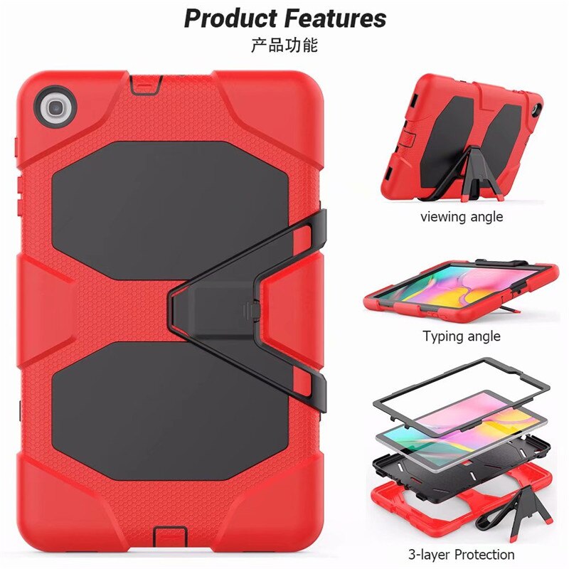 เคส Samsung Galaxy Tab A 10.1 (2019) SM-T510 SM-T515 #เคสฝาหลังไฮบริดกันกระแทก ซิลิโคน+พลาสติกกันกระแทกมีขาตั้ง Shockproof Heavy Duty Armor