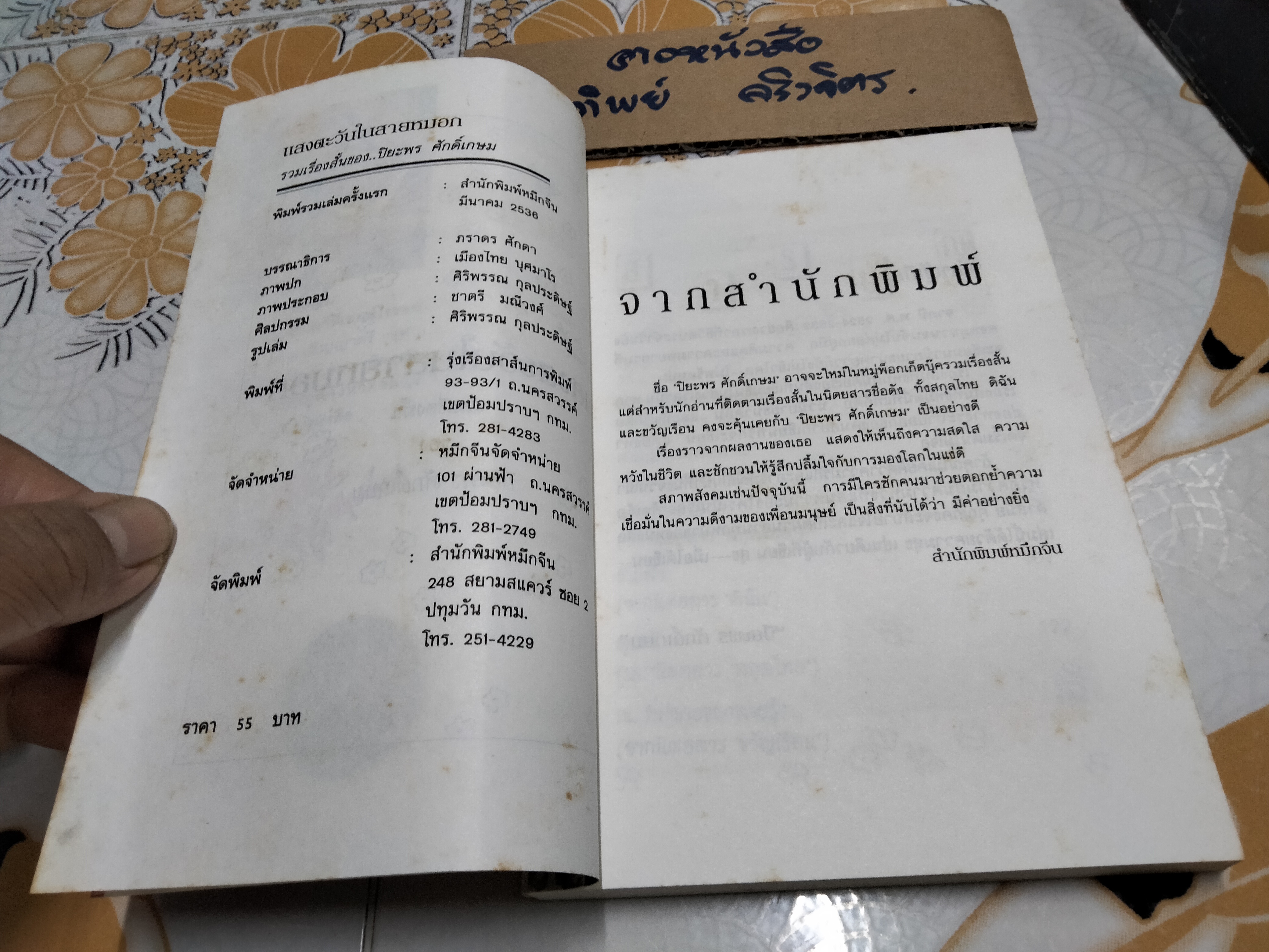 แสงตะวันในสายหมอก (รวมเรื่องสั้น) - ปิยะพรศักดิ์เกษม