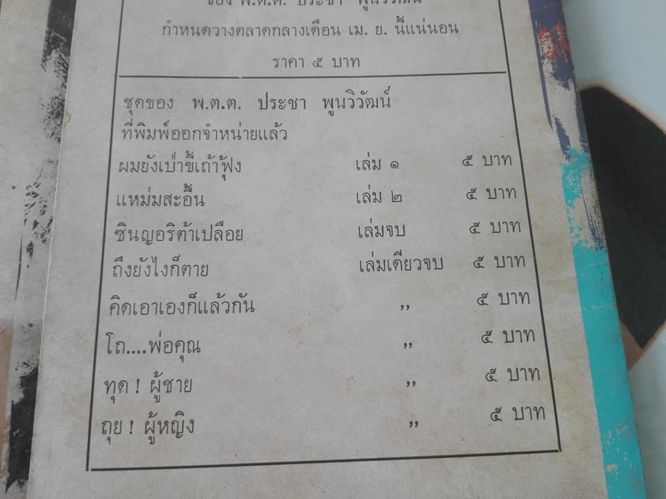 ผมยังเป่าขี้เถ้าฟุ้ง (3 เล่มจบครบชุด) โดย พ.ต.ต.ประชา พูนวิวัฒน์ **สินค้าหมด**