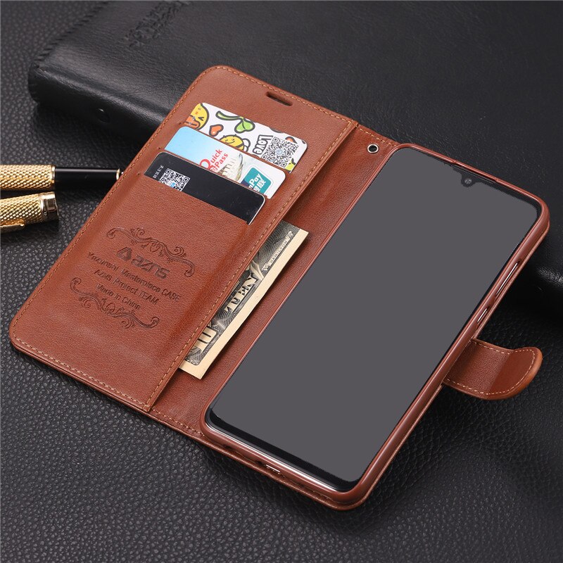 Case Huawei P30 Lite #เคสฝาพับหนัง PU มีช่องใส่บัตร AZNS Wallet Leather Stand Phone Cover