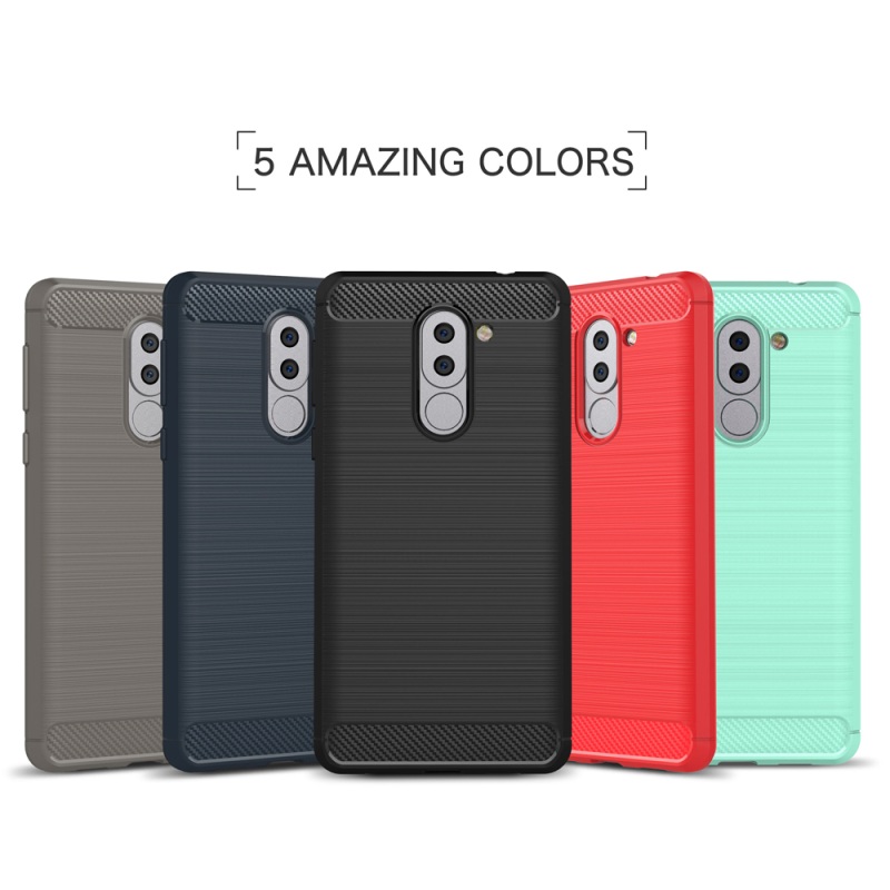Case Huawei GR5 2017 #เคสนิ่มคาร์บอนไฟเบอร์ผิวขัด Brushed TPU - สีน้ำเงินเข้ม พร้อมส่ง