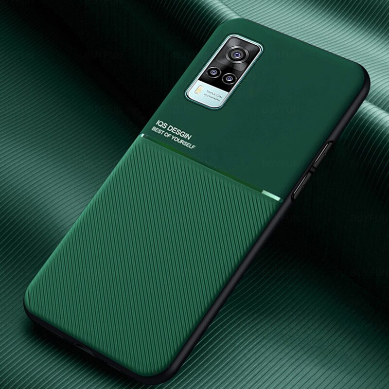 เคส Vivo Y31 2021 #เคสแบบฝาหลัง TPU เคลือบหนัง PU สไตล์ธุรกิจที่เรียบง่ายมีแผ่นเหล็กในตัว Minimalist Business Style Leather Coated TPU Built-in metal magnetic plate