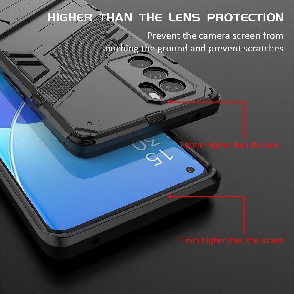 เคส OPPO Reno 6Z 5G #เคสฝาหลังพลาสติก ไฮบริด TPU + Kickstand