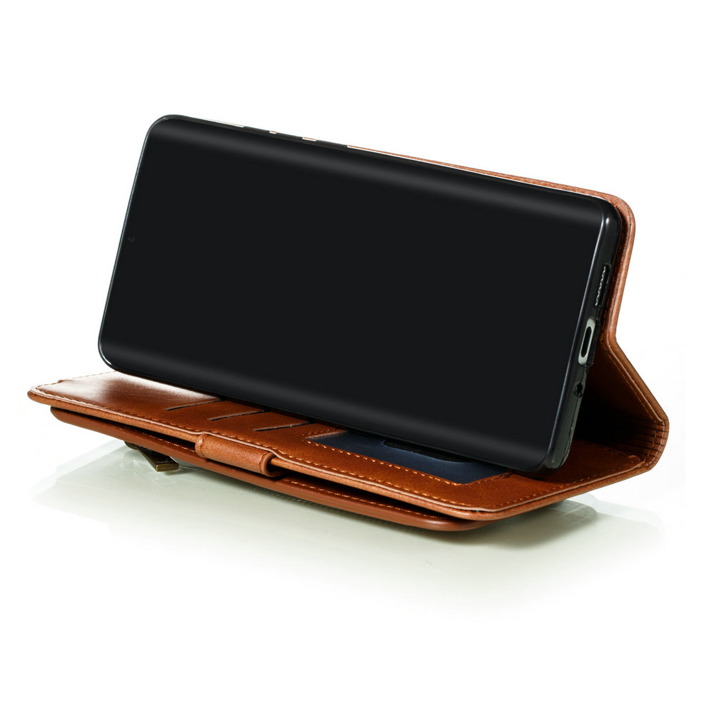 Case Samsung Galaxy Note 10+ #เคสฝาพับแบบกระเป๋าสตางค์ช่องใส่บัตรหลายช่อง Multi-slot Wallet Zippered Leather พร้อมสายคล้อง