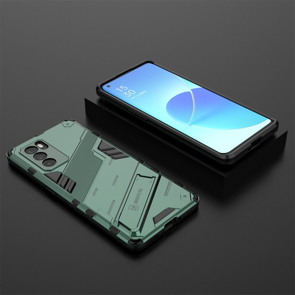 เคส OPPO Reno 6Z 5G #เคสฝาหลังพลาสติก ไฮบริด TPU + Kickstand