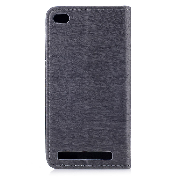 เคส Xiaomi Redmi 5A #เคสฝาพับหนัง PU พื้นผิวไม้ปิดแม่เหล็ก