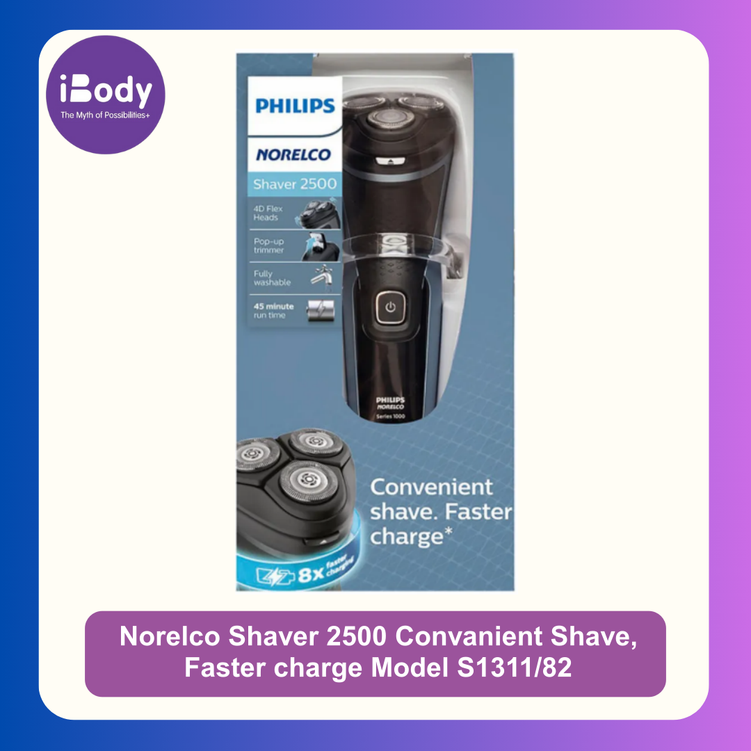 เครื่องโกนหนวดไฟฟ้า แบบมีสาย และไร้สาย [Philips®] Norelco Shaver 2500 Convanient Shave, Faster charge Model S1311/82