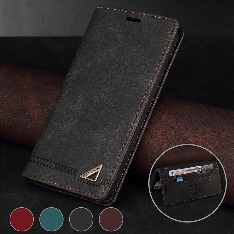 เคส Samsung Galaxy A72 / A72 5G #เคสฝาพับหนัง PU สไตล์กระเป๋าสตางค์พร้อมช่องใส่การ์ด Luxury Flip Stand Card Phone Leather Wallet Cover Casing