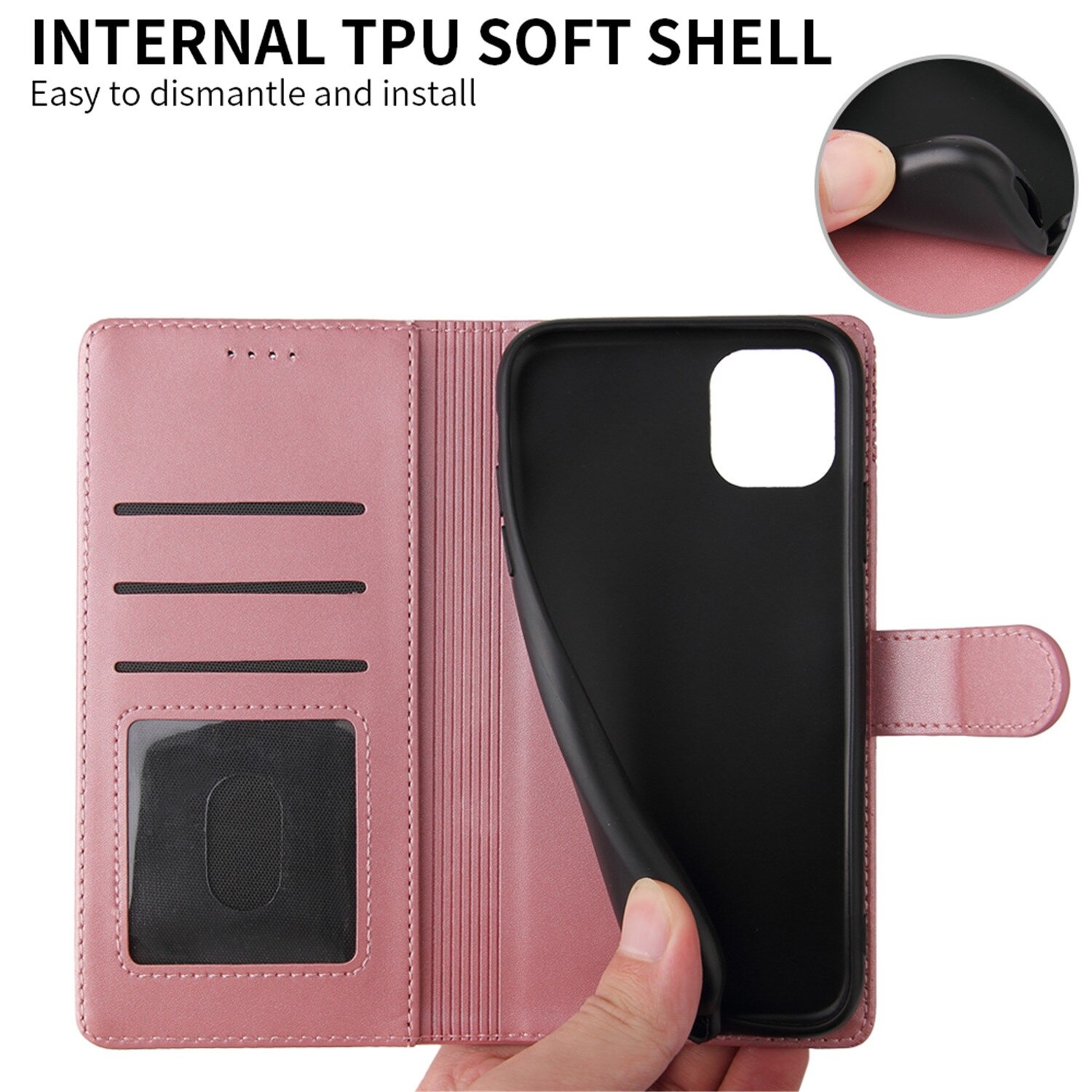 เคส iPhone 13 Pro Max #เคสฝาพับหนัง PU สไตล์กระเป๋าสตางค์พร้อมช่องใส่การ์ด Luxury Flip Stand Card PU Leather Phone Wallet Cover Case