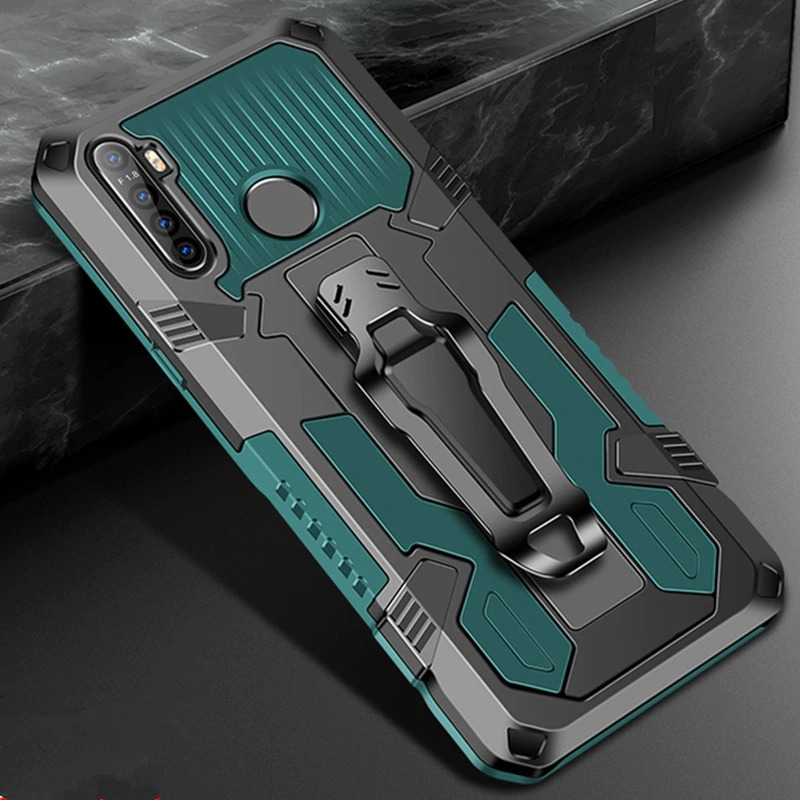 เคส realme 5i #เคสฝาหลังกันกระแทกมีคลิบหนีบ ไฮบริด พลาสติก+TPU Heavy Duty Rugged Hybrid