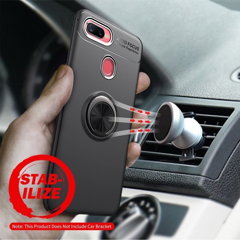 เคส Oppo F9 #เคสฝาหลังTPU มีแหวนสวมนิ้ว Finger Ring Kickstand (Built-in แผ่นโลหะ)