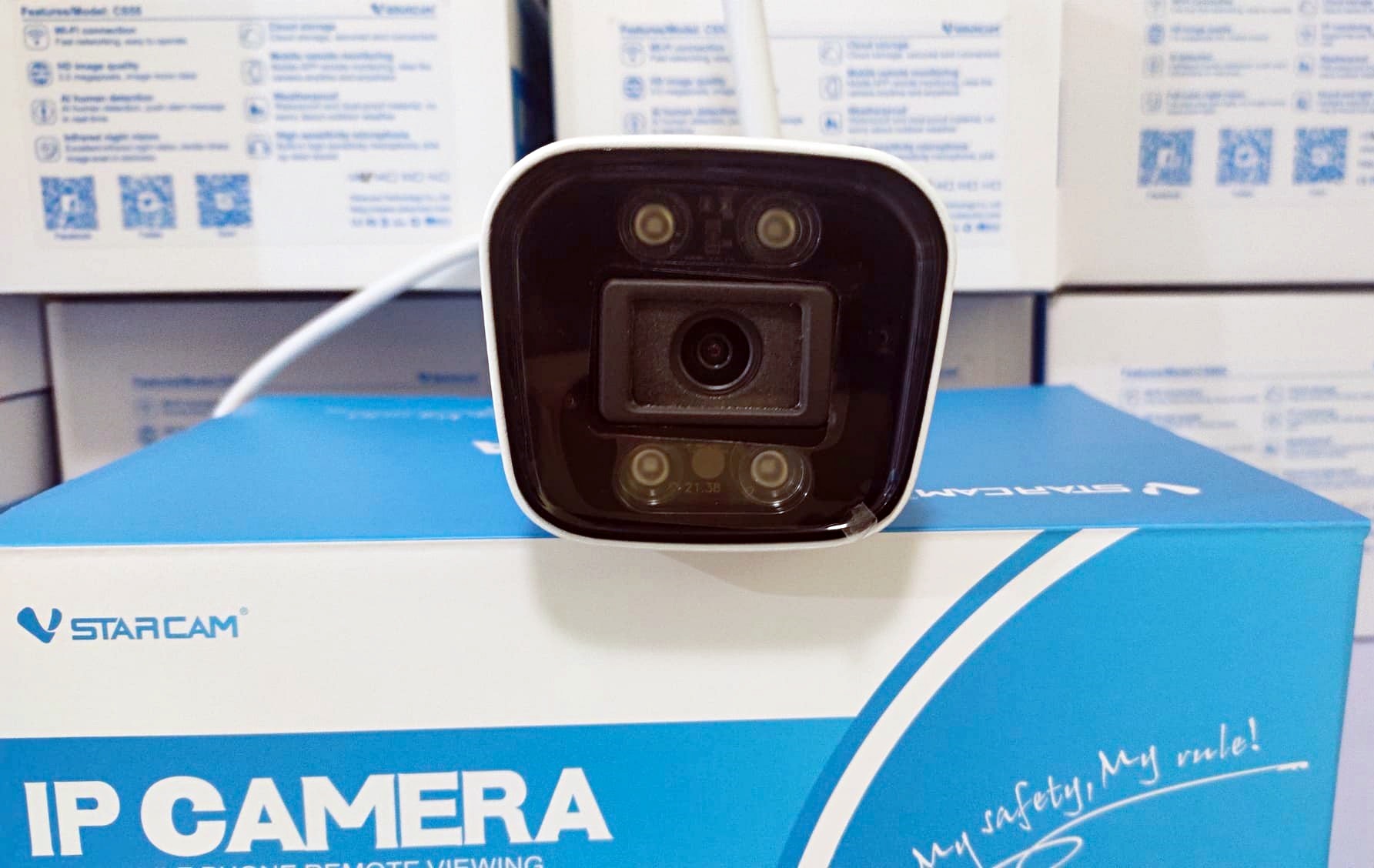 Vstarcam Vstarcamกล้องวงจรปิดกล้องใช้ภายนอก รุ่นCS58 ความละเอียด3ล้านพิกเซล มีAIสัญญาณเตือนภัย กล้องมีไวไฟในตัว สามารถพูดโต้ตอบได้ ขาว