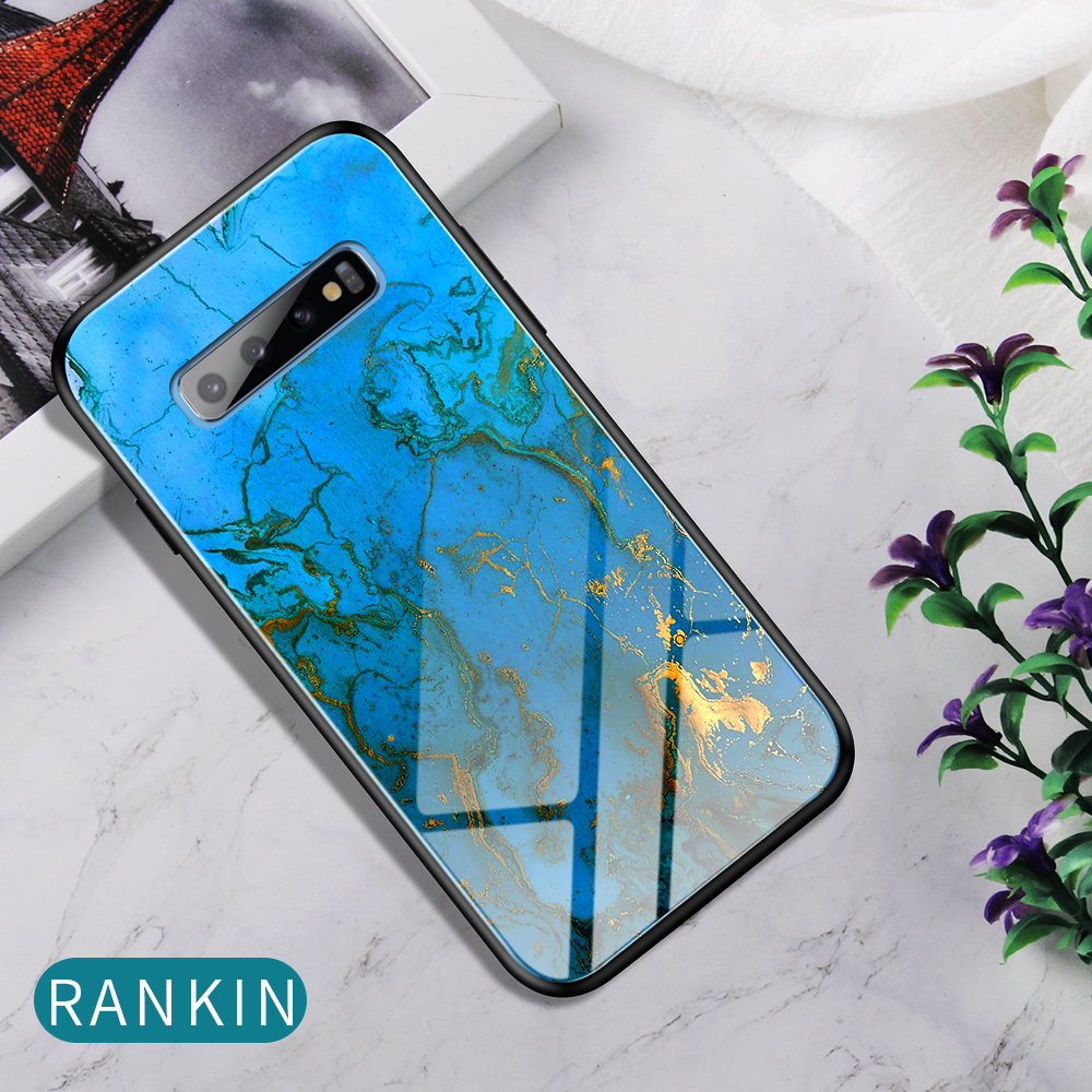 Case Samsung Galaxy S10 #เคสฝาหลัง Hybrid ไล่ระดับสี กระจกนิรภัย + PC + TPU