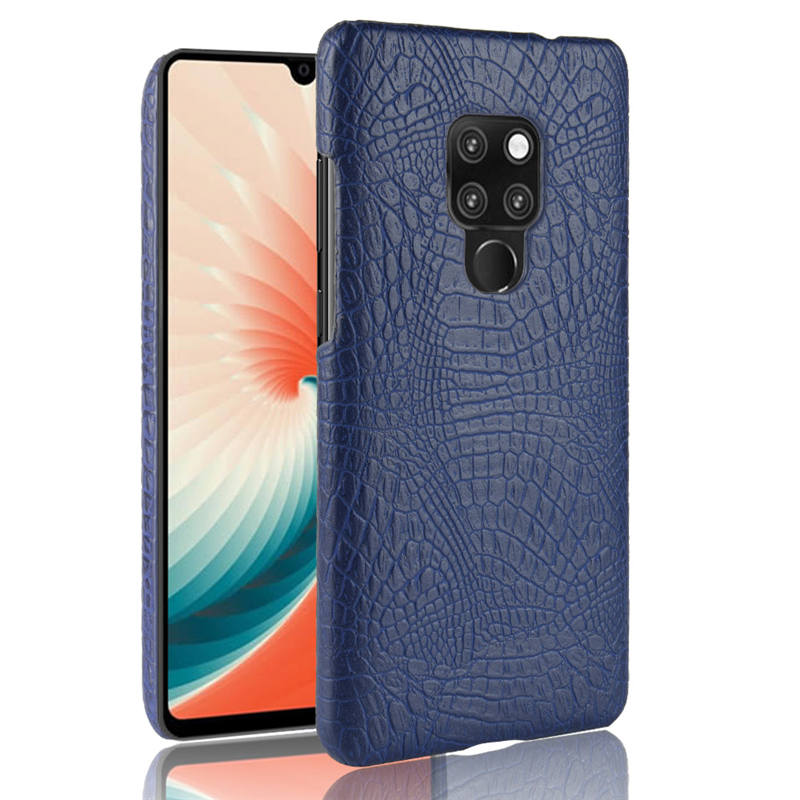 Case Huawei Mate 20 X #เคสฝาหลังพลาสติกแข็งเคลือบหนัง PU ลายผิวหนังจระเข้