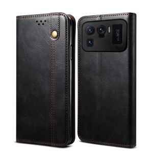 เคส Xiaomi Mi 11 Ultra #เคสฝาพับหนัง PU ผิวหนังม้า Waxy Crazy Horse Texture TPU + PU Leather Case Cover