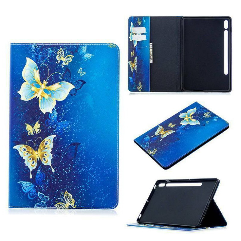 เคส Samsung Galaxy Tab S7 SM-T870 SM-T875 #เคสสไตล์กระเป๋าสตางค์พิมพ์ลายสวยๆ Pattern Printing Magnetic Leather