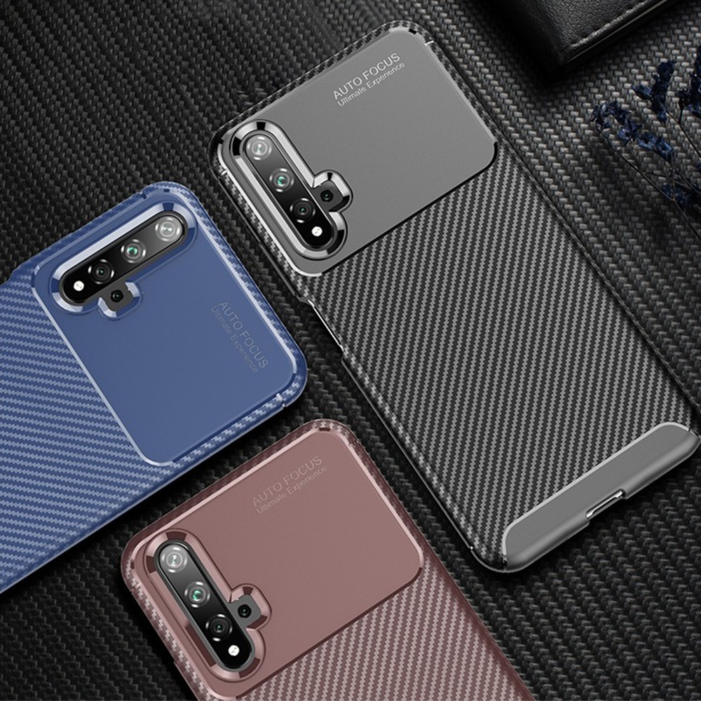 เคส Samsung Galaxy A20s #เคสฝาหลังนิ่ม Carbon Fiber Anti-drop TPU Protection