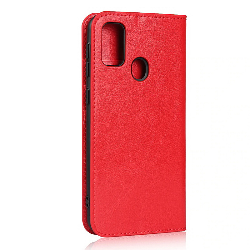 Case Samsung Galaxy M21 #เคสฝาพับหนังแท้แบบกระเป๋าสตางค์คุณภาพดี Crazy Horse Genuine Leather Cover