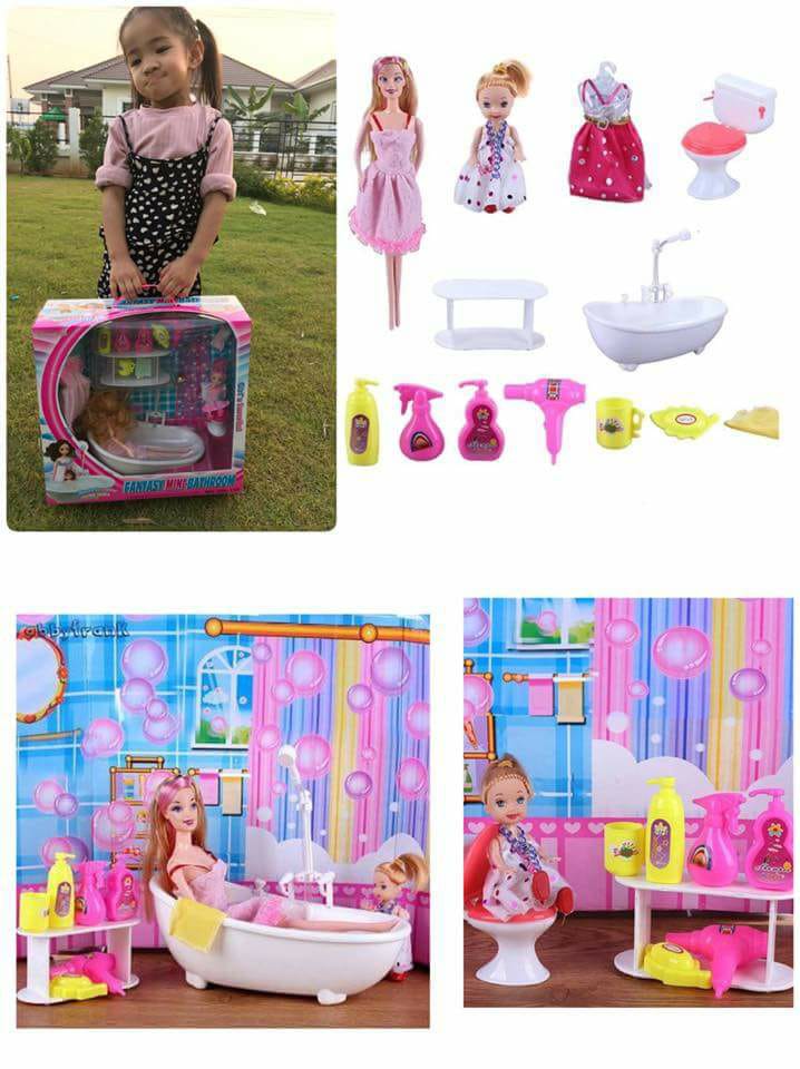 set บาร์บี้อาบน้ำพร้อมเครื่องแต่งตัว