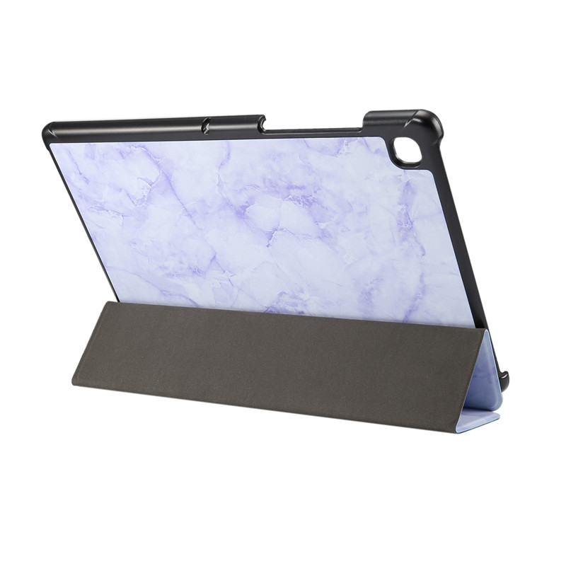 เคส Samsung Galaxy Tab S5e SM-T720 #เคสฝาพับปกสามพับลายเนื้อหินอ่อน Marble Texture Tri-fold PU Leather + PC Stand Tablet Shell