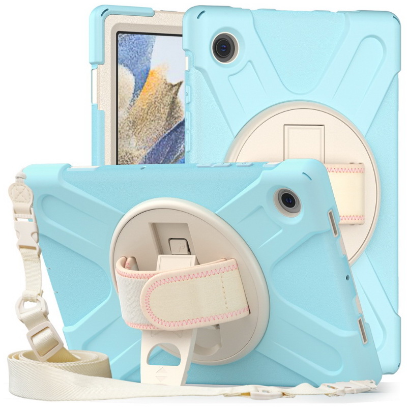 เคส Samsung Galaxy Tab S8+ 5G 12.4" #เคสฝาหลังกันกระแทกมีที่สวมมือพร้อมสายคล้องไหล่