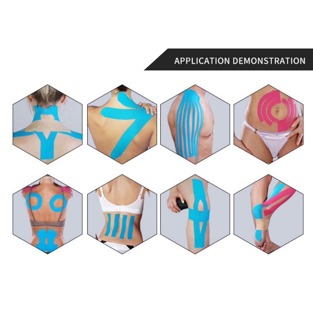 เทปบำบัด เทปติดกล้ามเนื้อแบบเจาะรู ขนาด 5cm ยาว 5m Kinesiology tape (P07)