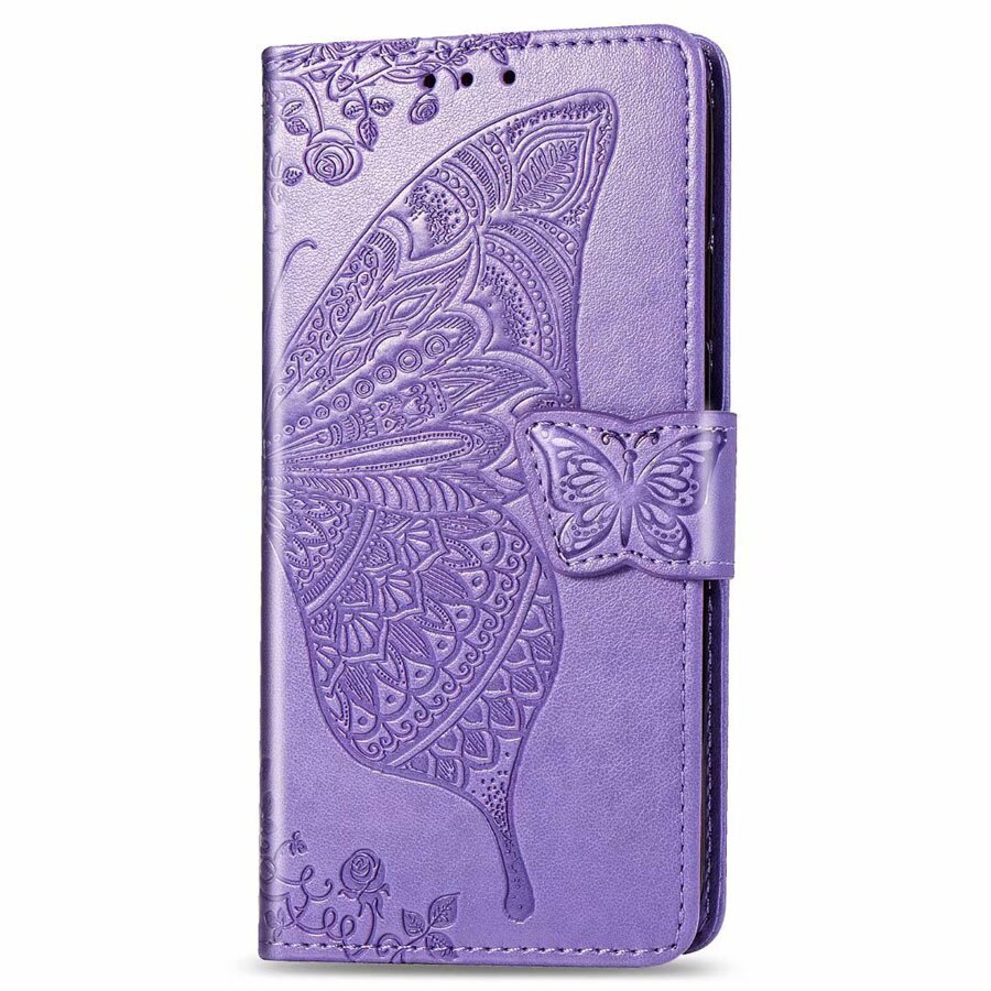 Case Vivo Y19 #เคสฝาพับ Imprint ลายผีเสื้อดอกไม้
