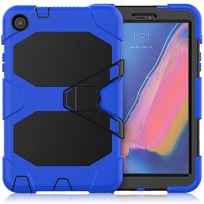 Case Samsung Galaxy Tab A 8.0 (2019) P200 P205 #เคสฝาหลังไฮบริดกันกระแทก ซิลิโคน+พลาสติก Combo Shell น้ำหนักเบา สีน้ำเงิน (พร้อมส่ง)