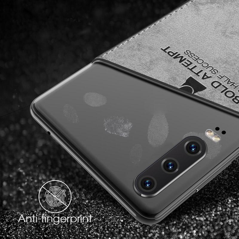 Case Huawei Y9s #เคสฝาหลังเคลือบผิวผ้า PC + TPU Retro Velvet Cloth Coated