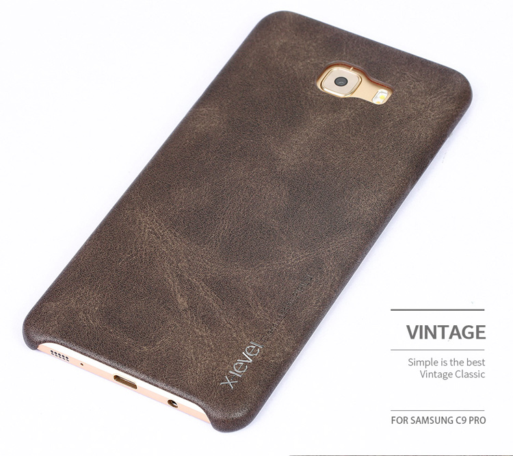 เคส Samsung Galaxy C9 Pro #เคสฝาหลัง X-LEVEL Vintage Series ซีรี่ส์ (หนัง PU + PC) คุณภาพดีราคาถูก