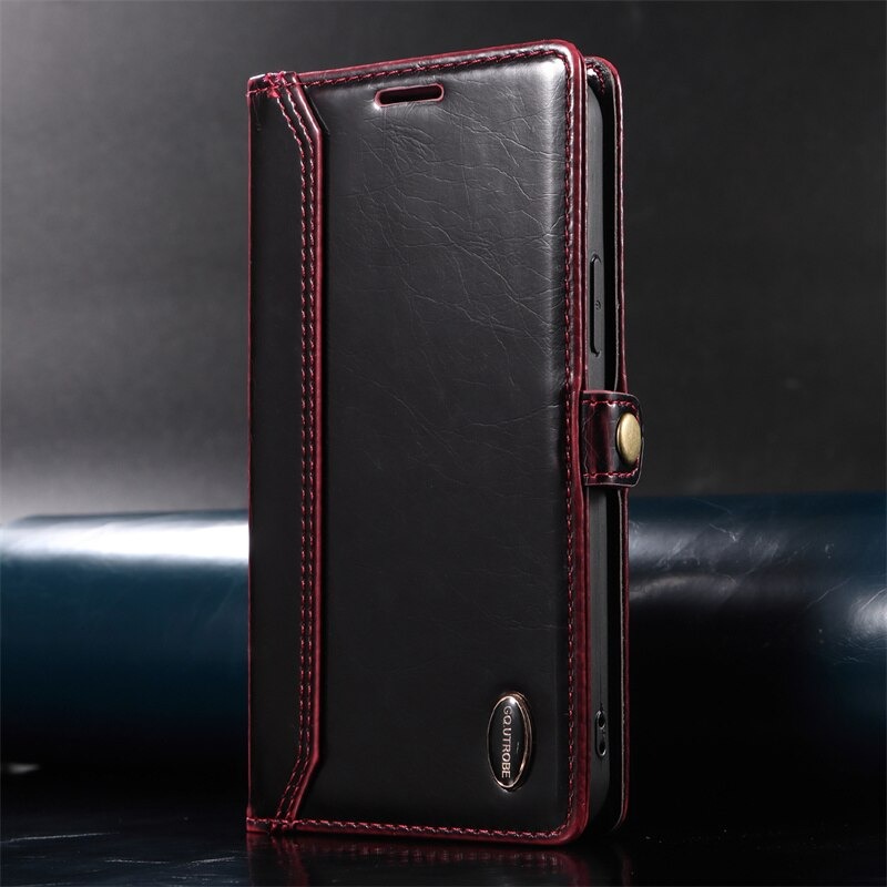 เคส Samsung Galaxy A22 #เคสฝาพับปกหนังสไตล์วินเทจแบบกระเป๋าสตางค์ Retro Lustre Folio Wallet Case