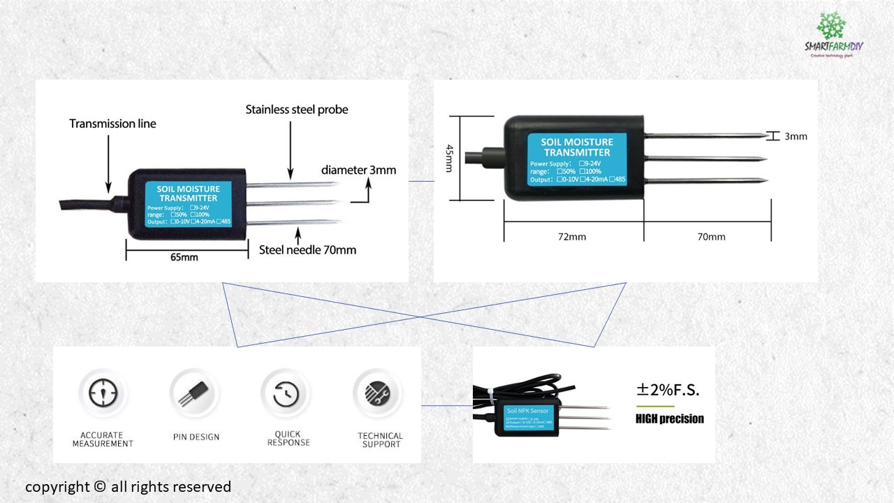 NPK sensor MODBUS RTU485