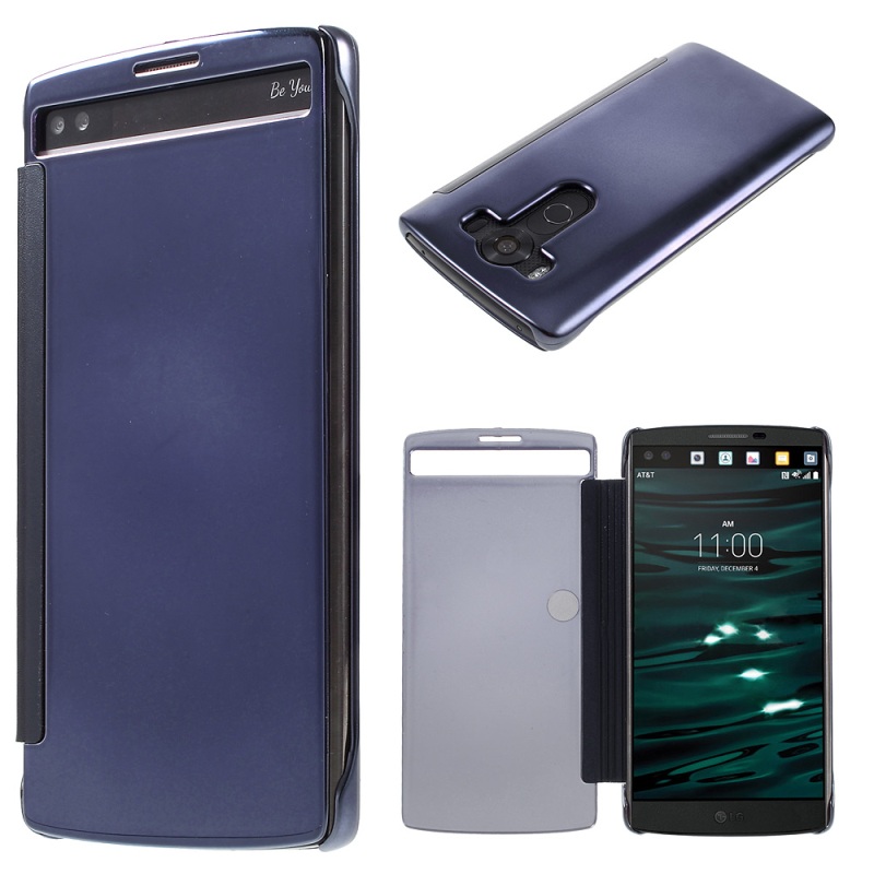 เคส LG V10 #เคสฝาพับพื้นผิวกระจกเงา PC + PU คุณภาพดี