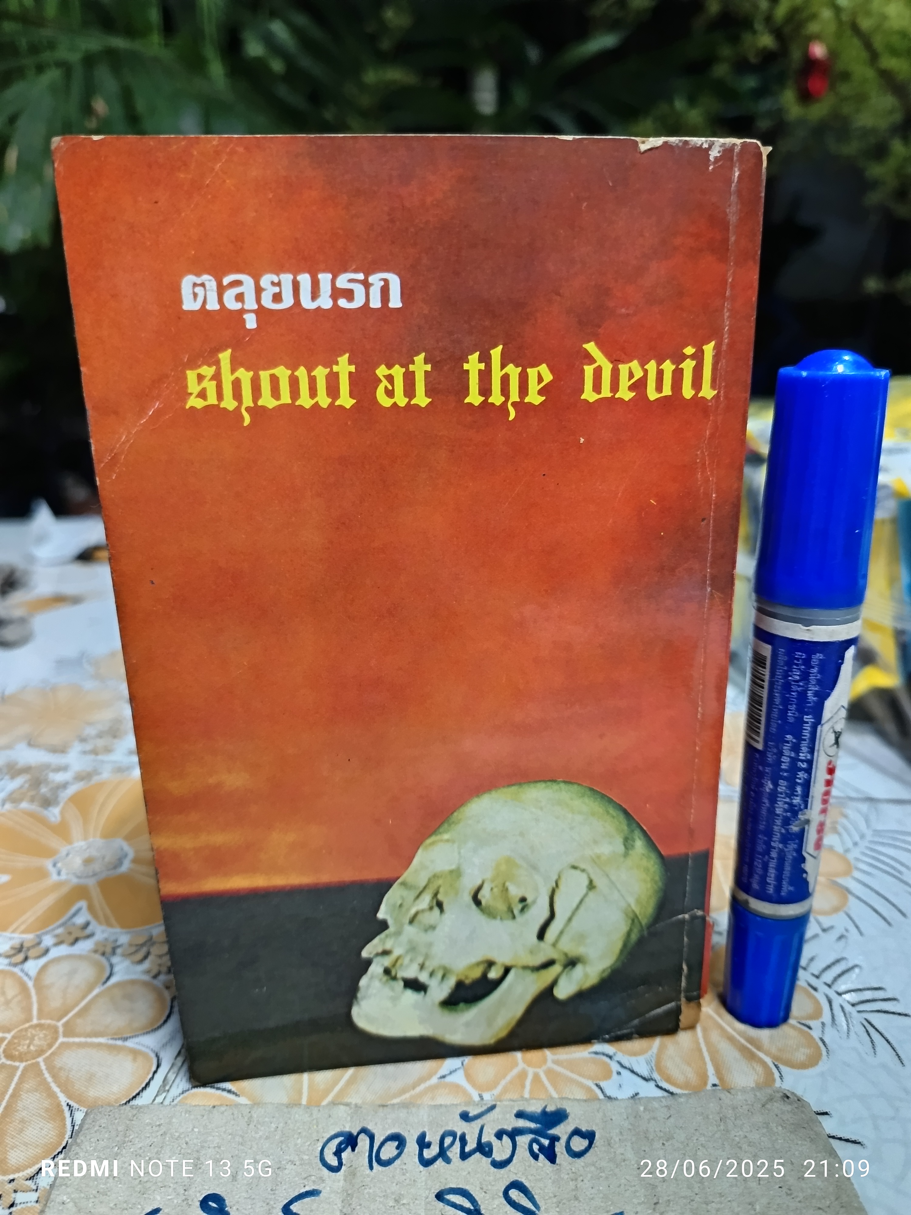 ตลุยนรก (Shout at the Devil) ผู้เขียน : Wilbur Smith ผู้แปล : กำจาย ตะเวทิพงศ์ จัดพิมพ์โดย สนพ. ชั้นหนึ่ง พิมพ์ครั้งที่ 2