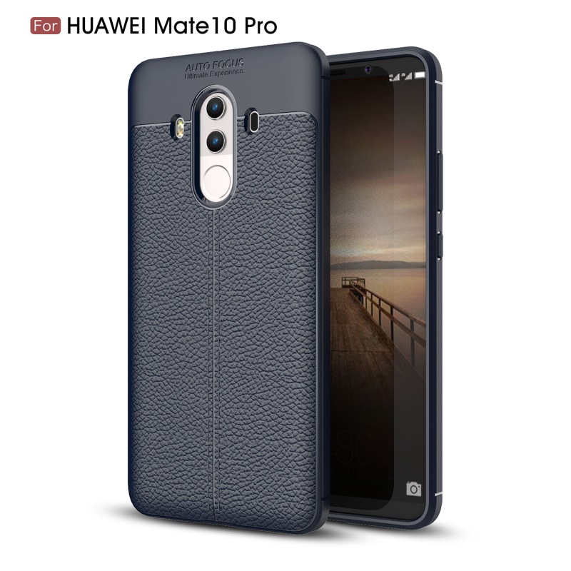 Case Huawei Mate 10 Pro 6นิ้ว #เคสฝาหลังหนังPU ผิวลิ้นจี่ช่วยป้องกันลายนิ้วมือและกันลื่นได้ดีสีสันสวยงาม