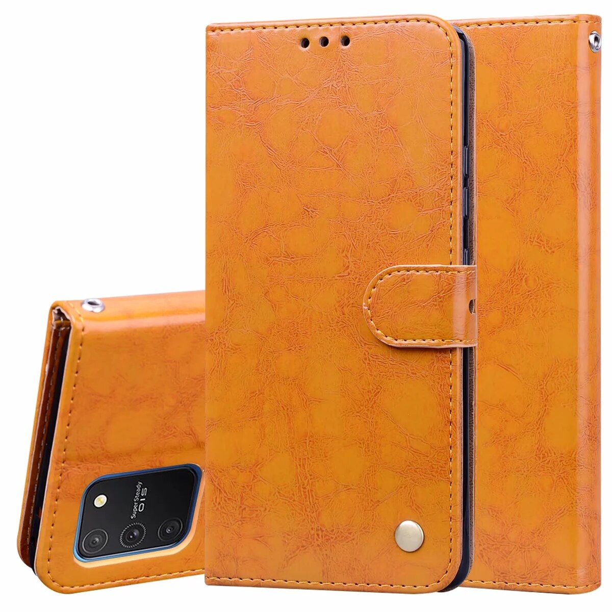 Case Samsung Galaxy A51#เคสฝาพับหนัง PU HAT PRINCE Vintage Style Oil Wax สไตล์วินเทจผิวมันแบบกระเป๋าสตางค์