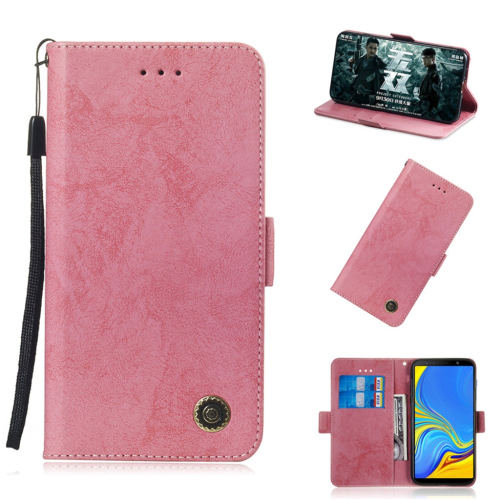 เคส Samsung Galaxy A9 (2018) #เคสฝาพับแบบกระเป๋าสตางค์ Retro Style PU Leather Wallet