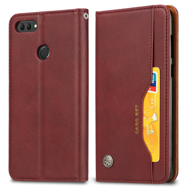 เคส Huawei Y9 (2018) #เคสฝาพับแบบกระเป๋าสตางค์หนัง PU มีช่องเสียบบัตรคุณภาพดี