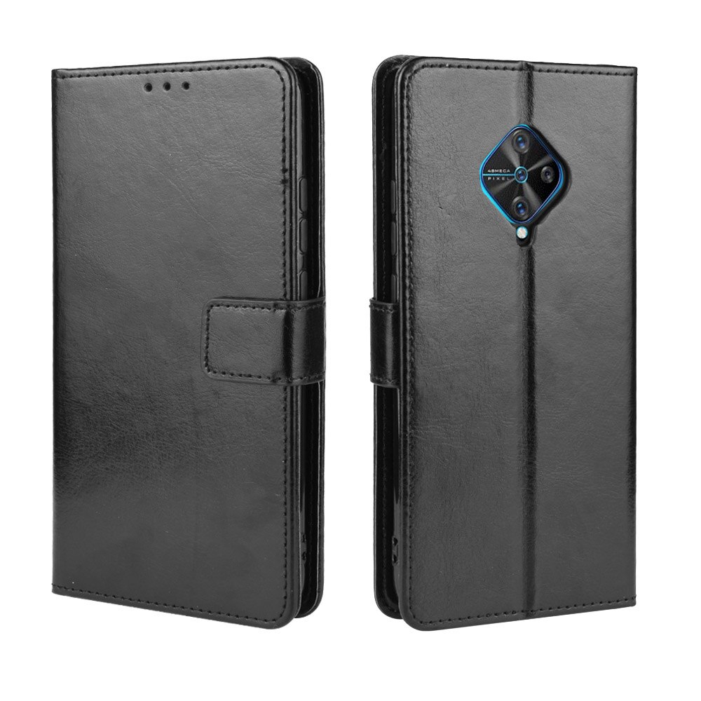 Case Vivo S1 Pro #เคสฝาพับหนัง PU ผิวหนังม้า Crazy Horse Texture Leather Wallet