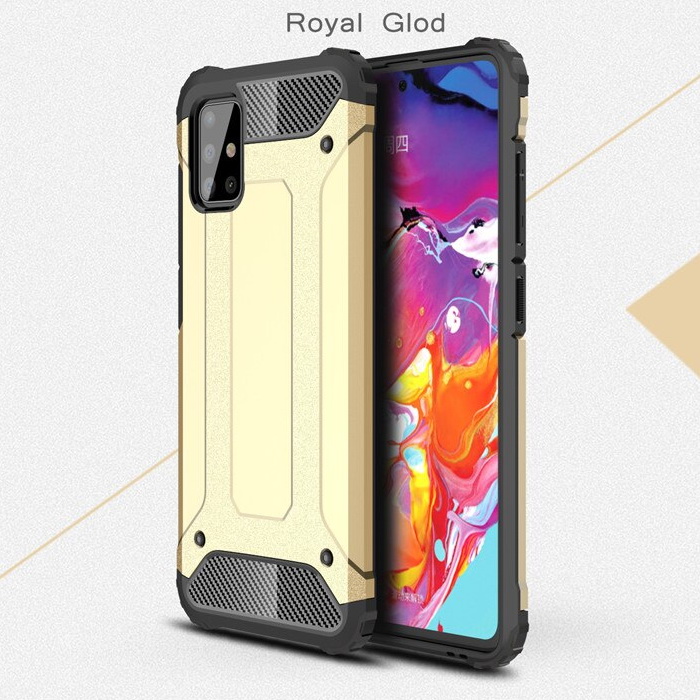 Case Samsung Galaxy A51 #เคสฝาหลังเกราะป้องกัน ไฮบริด พลาสติก+TPU Heavy Duty Rugged Hybrid