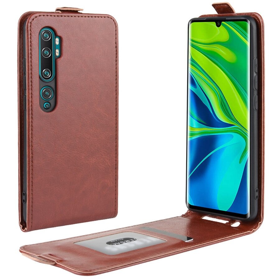 เคส Xiaomi Mi Note 10 Pro #เคสฝาพับหนัง PU Crazy Horse แนวตั้ง พร้อมช่องเสียบการ์ด