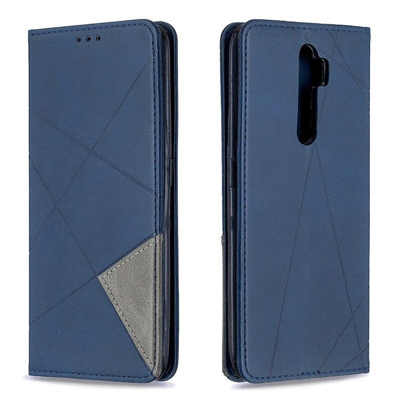 Case OPPO A9 (2020) / A5 (2020) #เคสฝาพับหนัง PU มีช่องเสียบ ID บัตรอื่นๆในตัว Geometric Pattern Leather Card Holder Protective