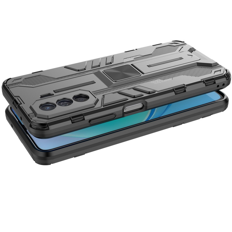 เคส Huawei Nova Y70 #เคสฝาหลังพลาสติก ไฮบริด TPU + Kickstand Case Armor Stlye TPU Soft Rubber