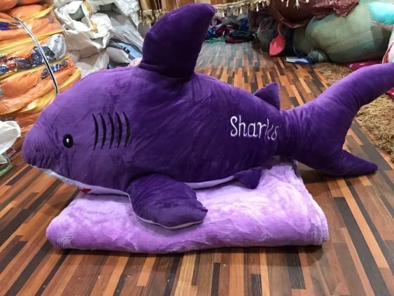 ตุ๊กตาฉลามหมอนผ้าห่ม