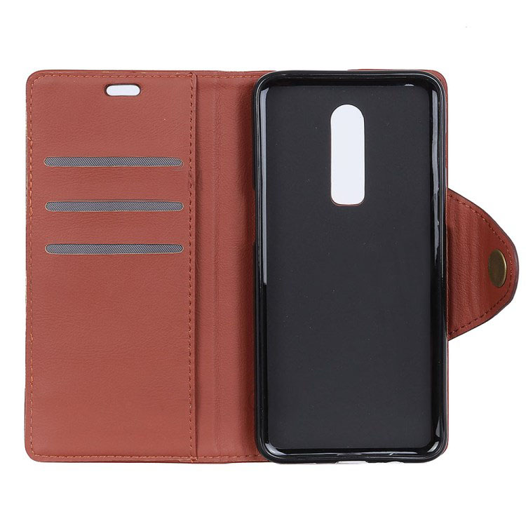 เคส OnePlus 6 #เคสฝาพับหนัง PU สไตล์กระเป๋าสตางค์ Crazy Horse PU