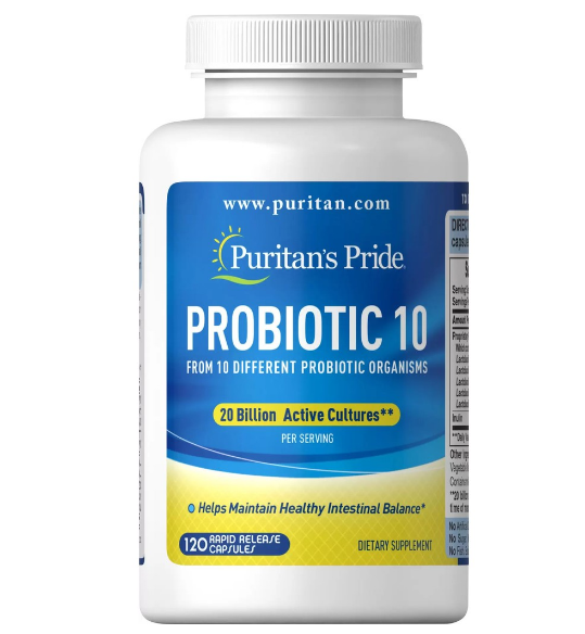 Puritan's Pride® Probiotic 10 - 20 Billion 120 Capsules โปรไบโอติก 10 สายพันธ์ 2 หมื่นล้านตัว