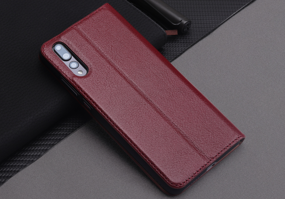 Case Huawei P20 Pro View window #เคสหนังแท้ Genuine Leather Auto Wake Up / Sleep คุณภาพดี