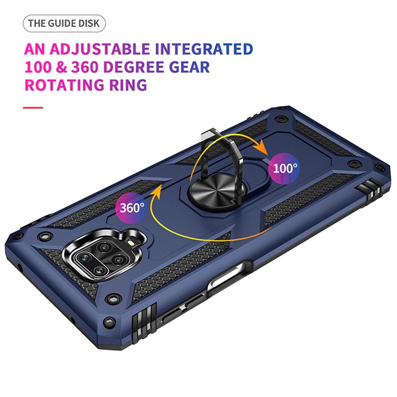 เคส Redmi Note 9 Pro/Redmi Note 9S #เคสฝาหลัง Hybrid TPU+PC มีแหวนสวมนิ้ว